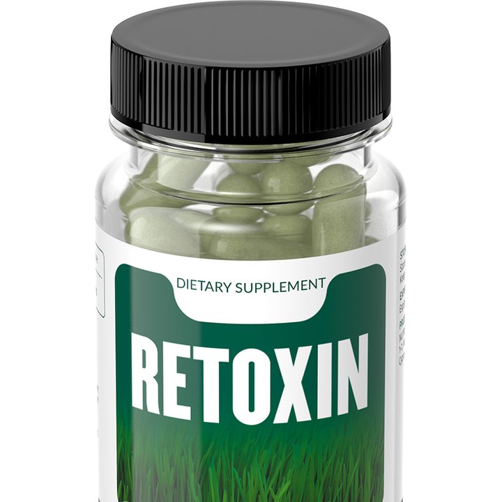 Retoxin — wizualizacja butelki z napisem 30 capsules, net mass 21 g